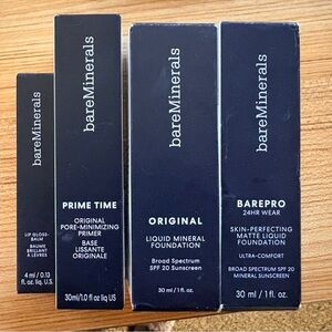 Bare minerals foundation, primer and lipgloss bundle